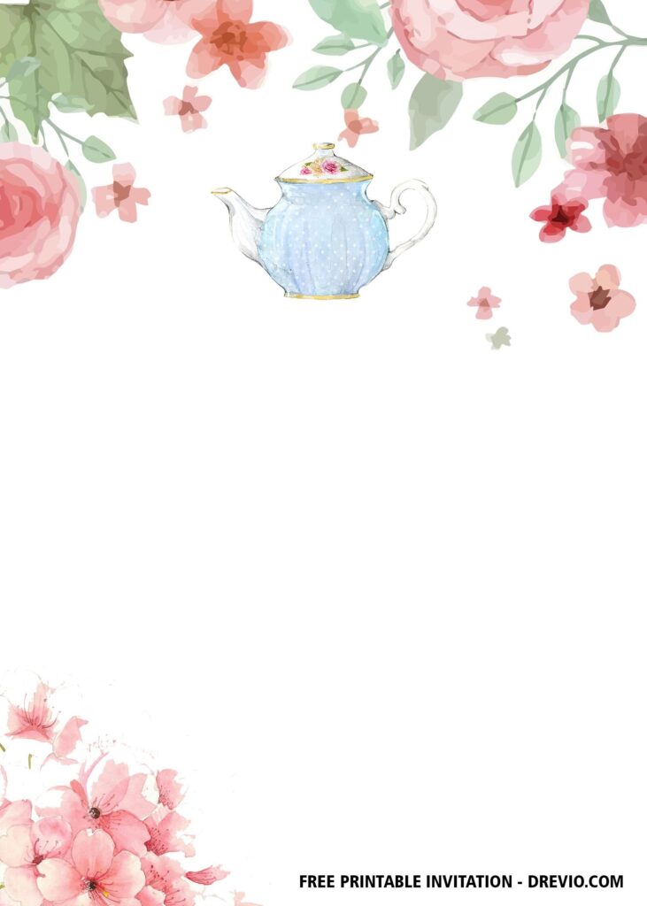 FREE Floral Tea Party Invitation Templates Tea Party Invitations Party Invite Template Tea Party