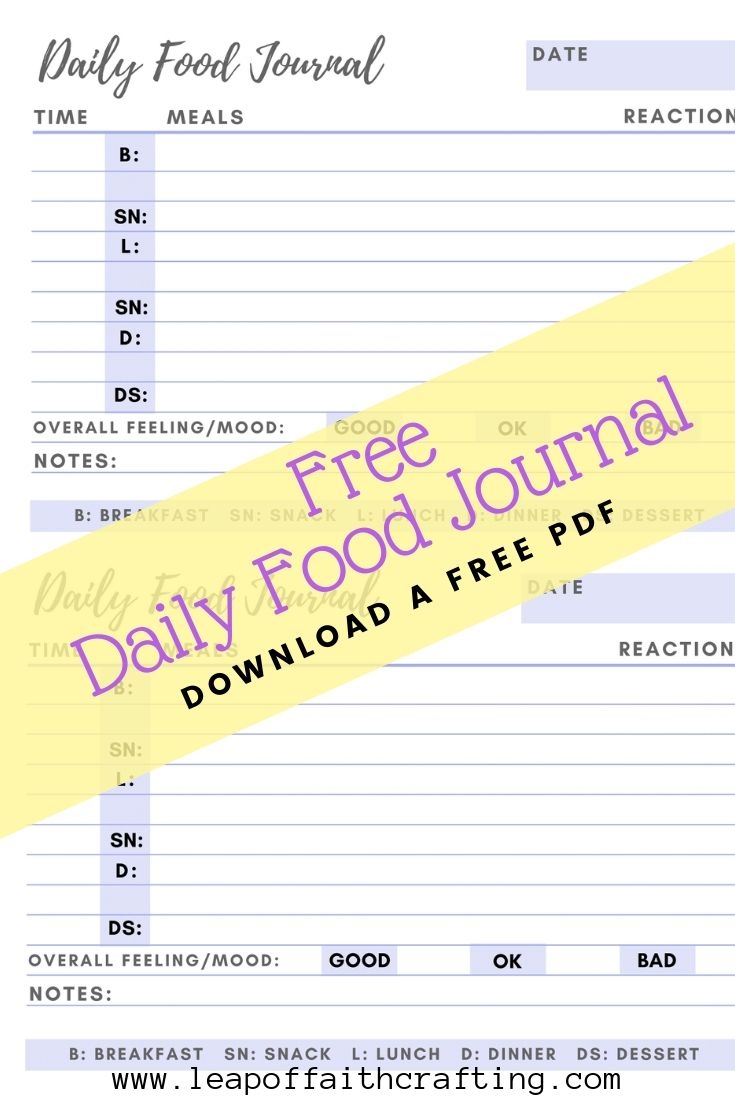 Printable Food Journal Pdf Free