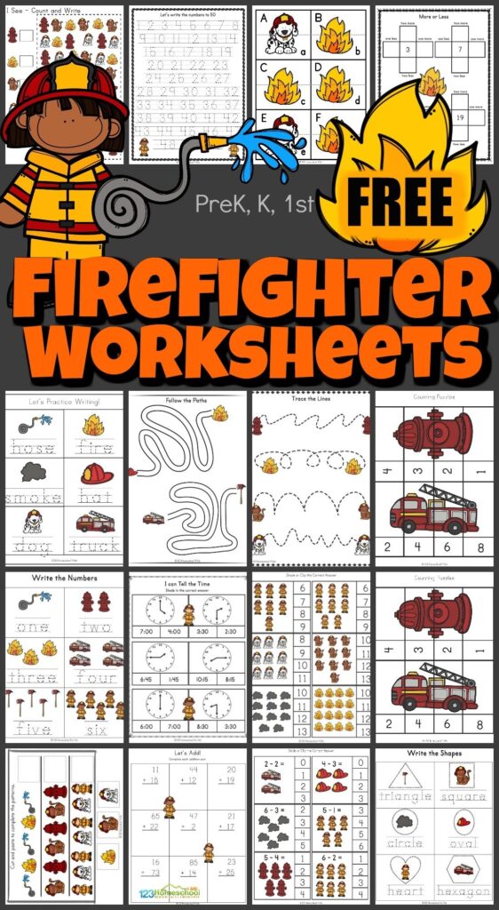  FREE Free Printable Firefighter Worksheets For Kids