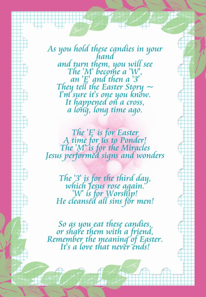 FREE Friday Easter M Ms Printable It Works For Bobbi 