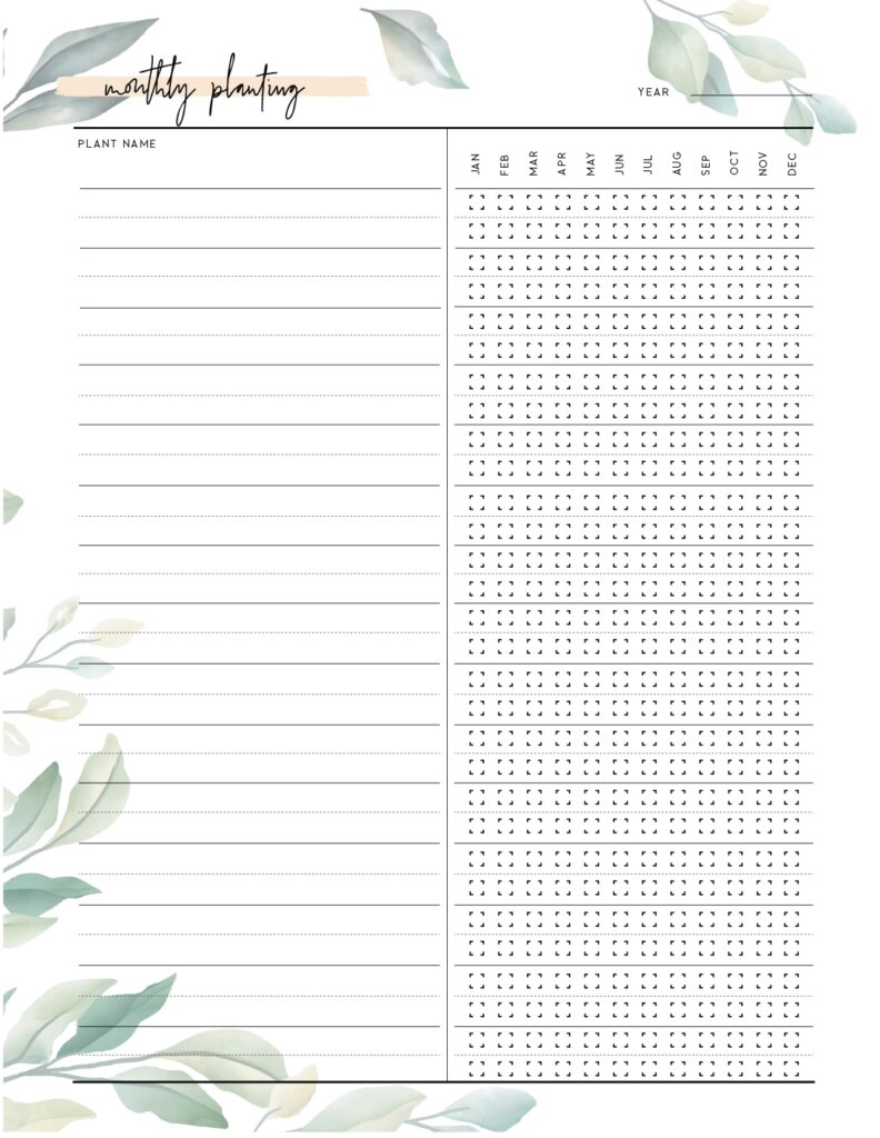 Free Printable Garden Planner