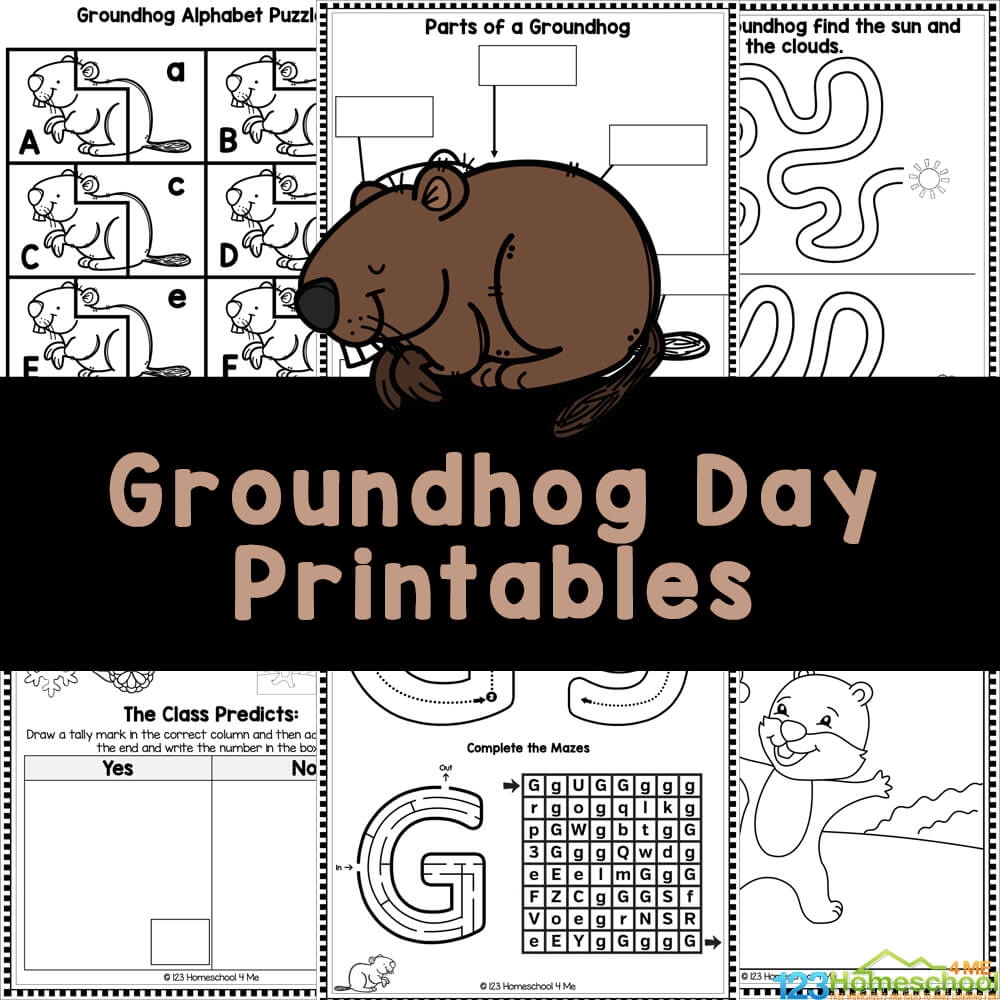 FREE Groundhog Day Printables Worksheets FUN 