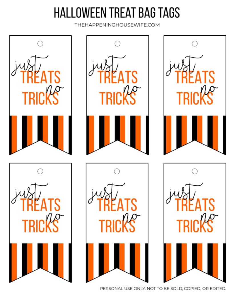 Free Printable Printable Halloween Tags For Goodie Bags