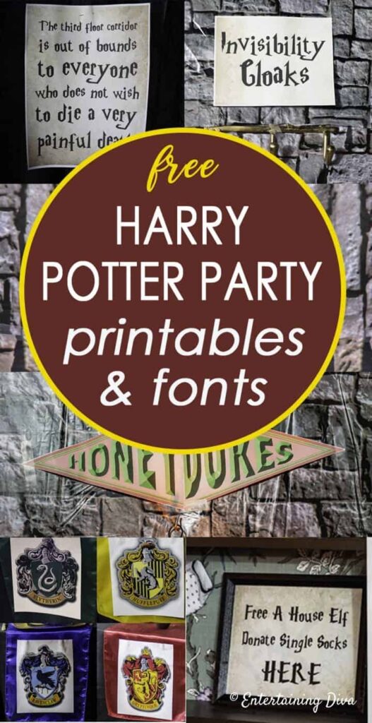 Free Harry Potter Printables And Fonts Entertaining Diva