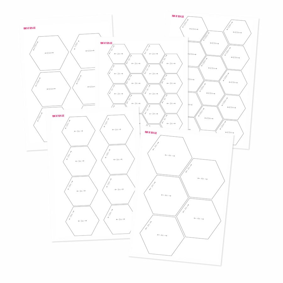 Free Hexagon Templates Hexagons Printables For Quilting And Crafting Gathered