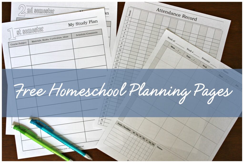 Free Homeschool Planning Printables