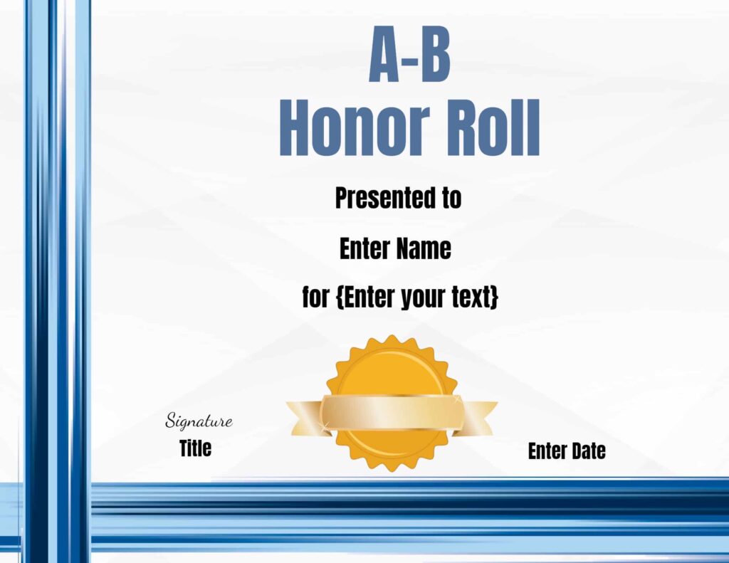 Free Printable Honor Roll Certificates
