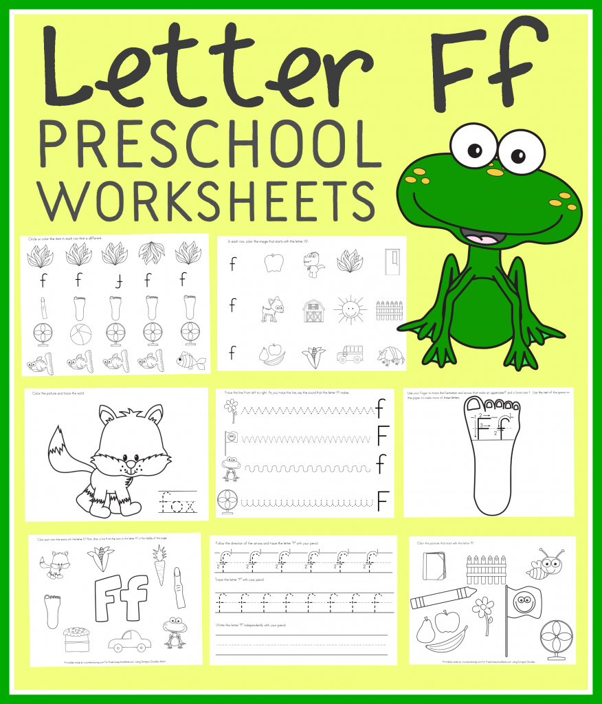 FREE LETTER F PRESCHOOL WORKSHEETS Instant Download 