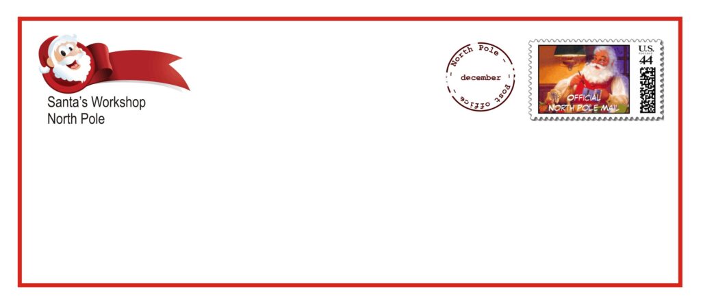 Downloadable Free Printable Santa Envelopes North Pole