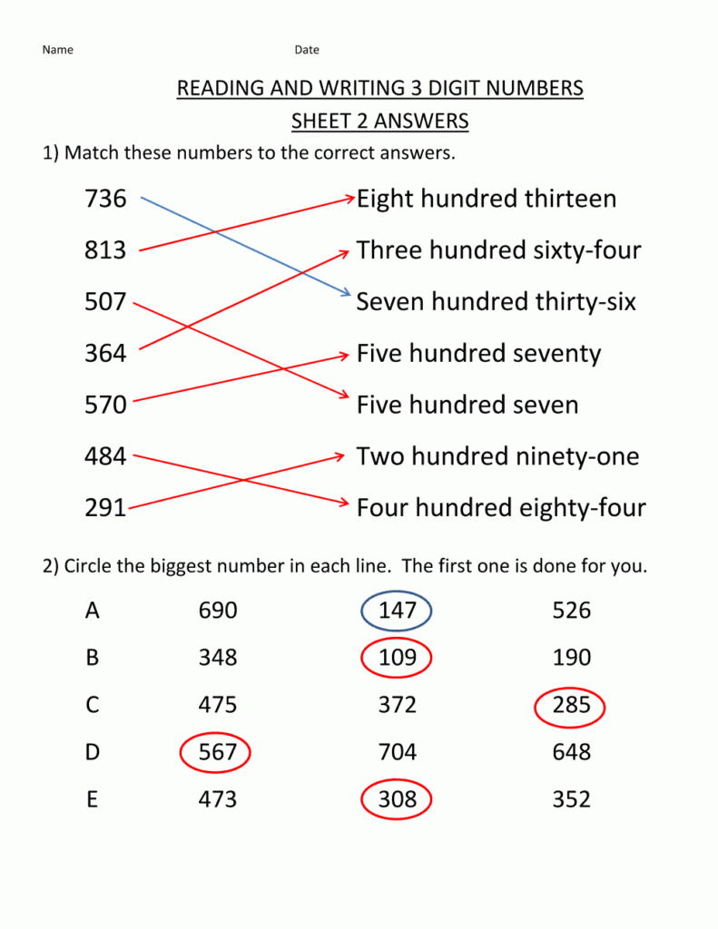 Free Printable Math Worksheets With Answer Key