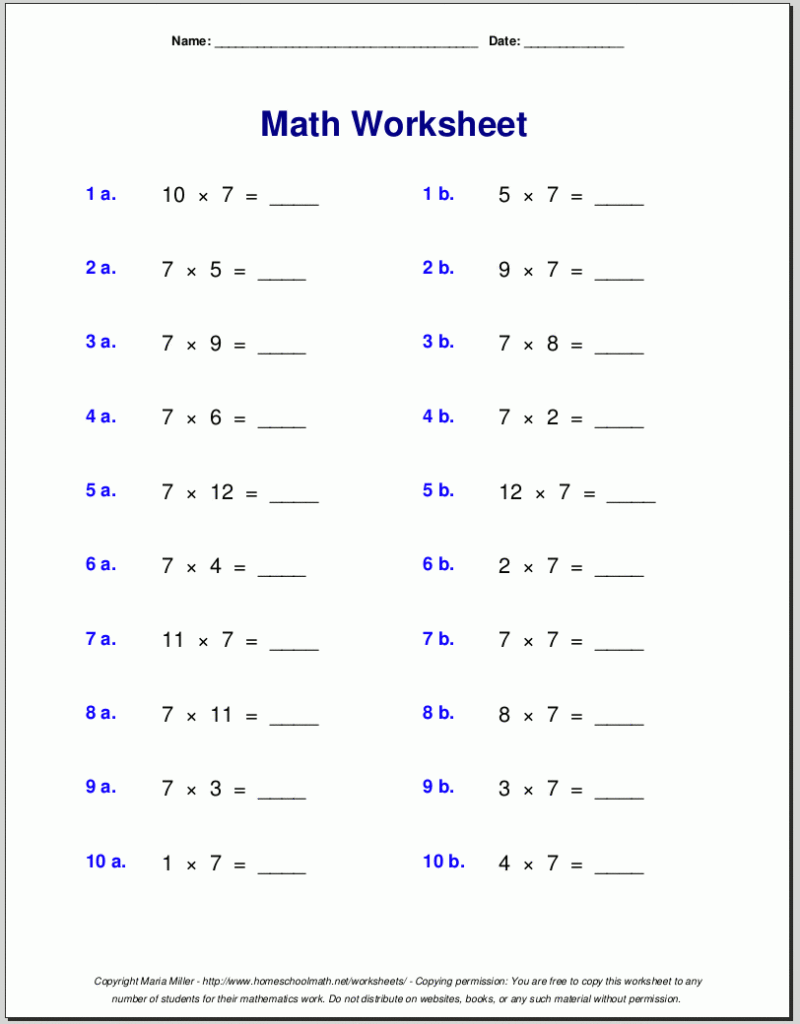 7th Grade Worksheets Free Printable