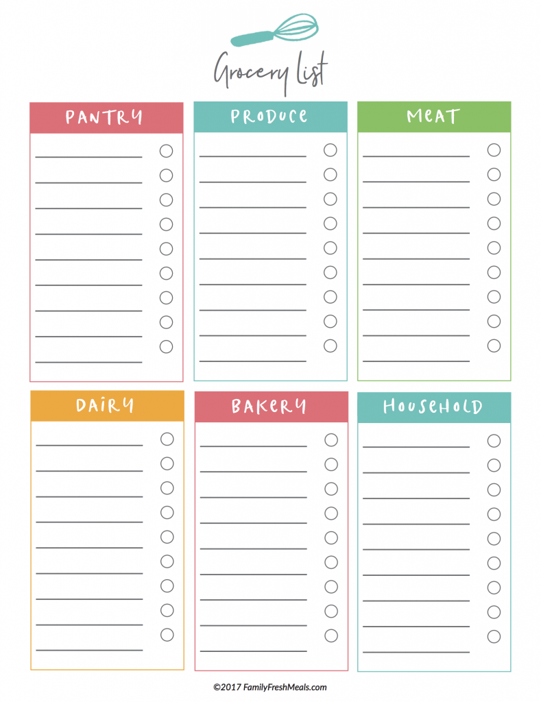 Free Printable Meal Planning