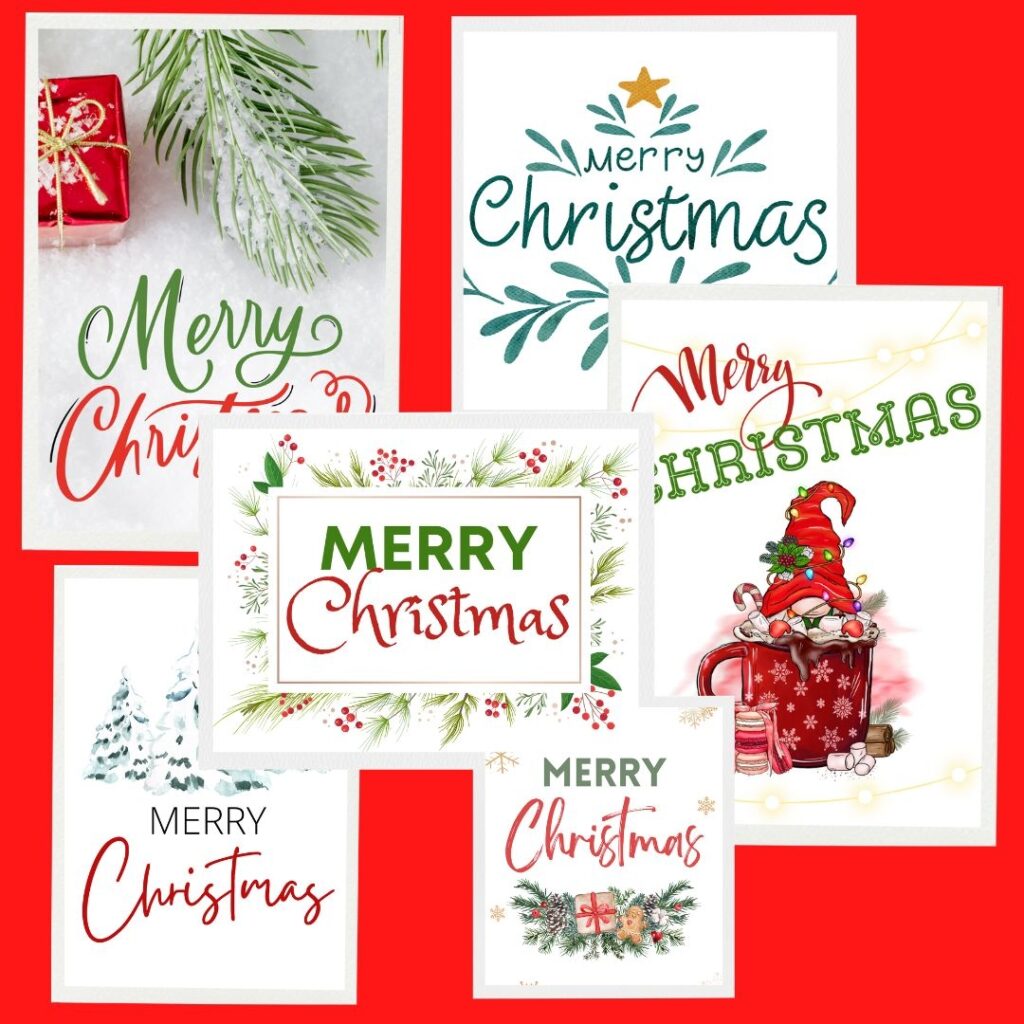 FREE Merry Christmas Printable 15 Versions Leap Of Faith Crafting