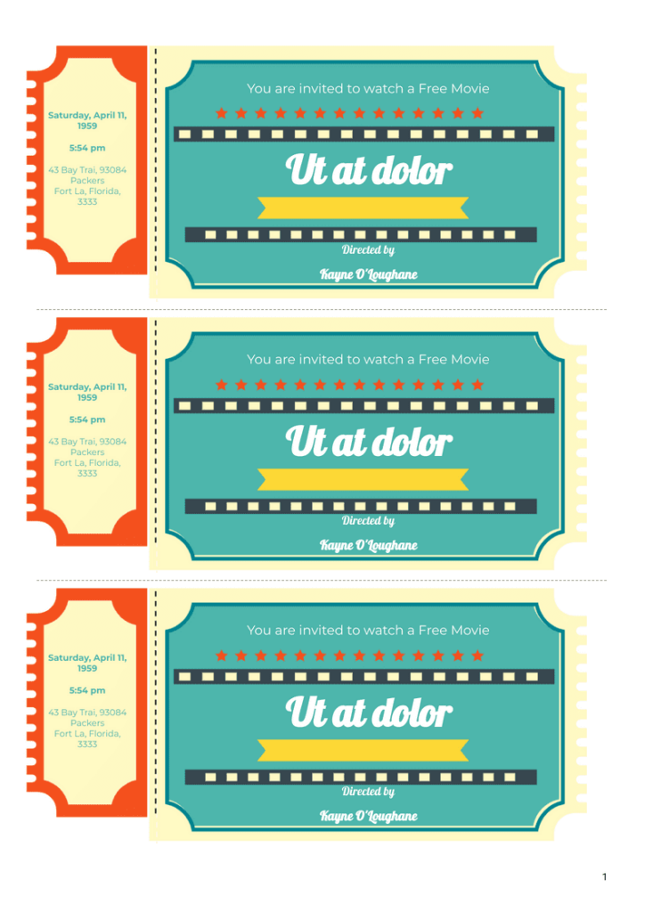 Free Movie Ticket Templates Printable