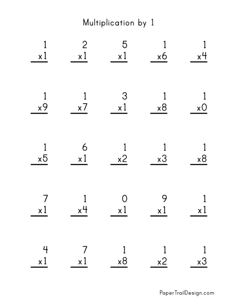 Free Multiplication Worksheets 1 12 Paper Trail Design