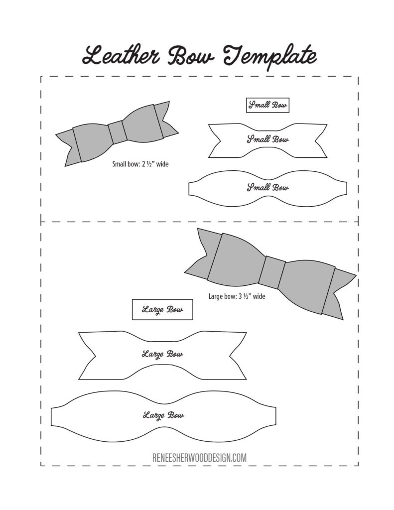 FREE No Sew Leather Or Felt Bow Template Download At Www rsherwooddesign Diy Leather Bows Leather Bows Felt Bows