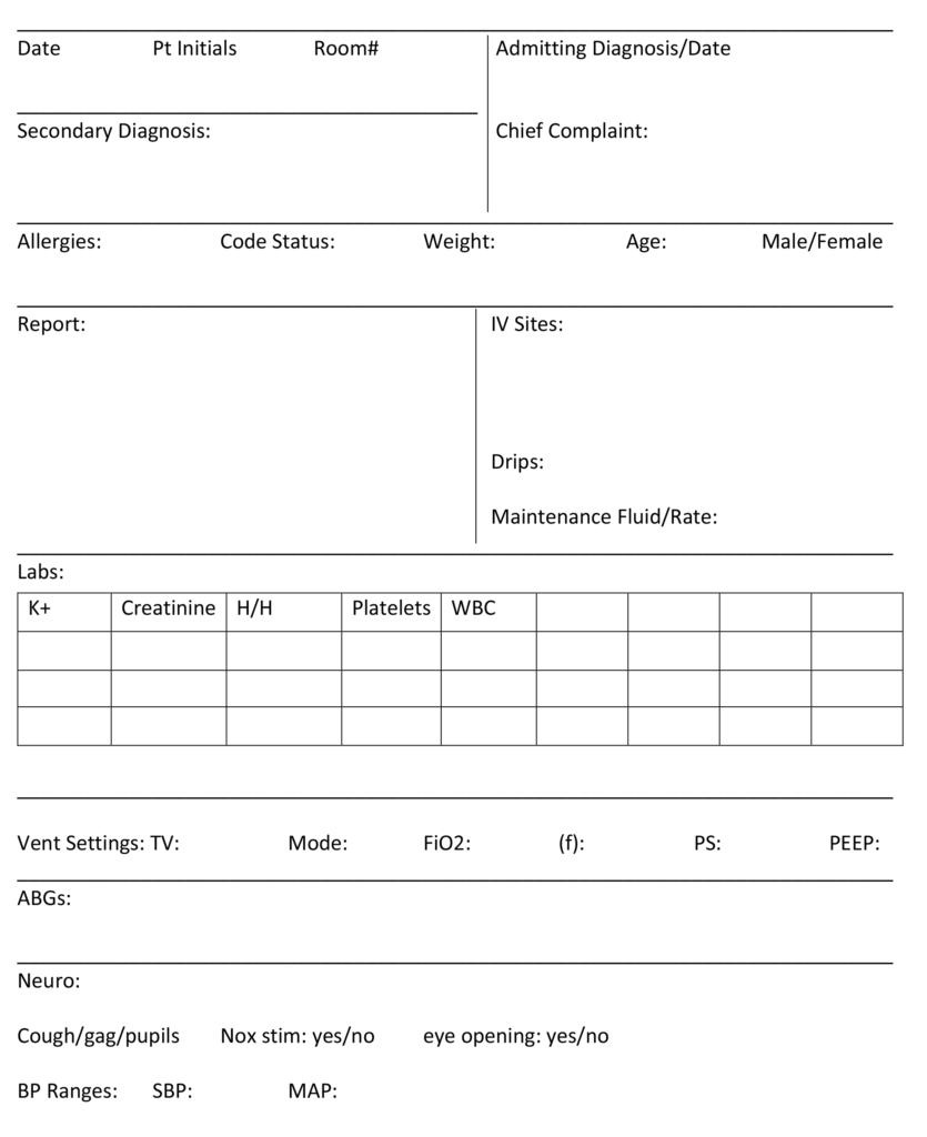 FREE Nursing Report Sheets How To Make One 2023 Full Time Nurse