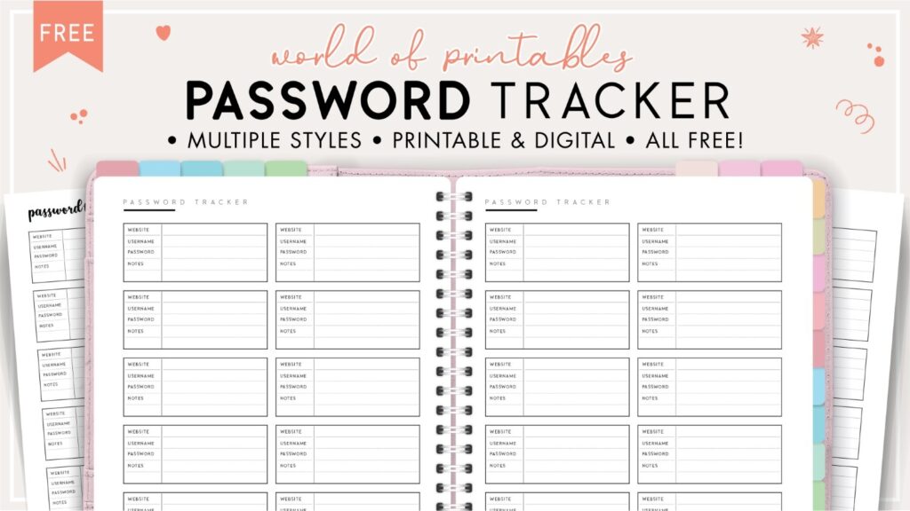 Printable Free Editable Password Template