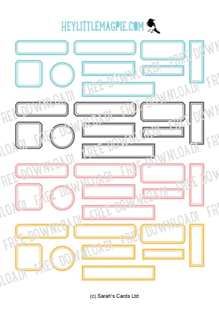 FREE PDF DOWNLOAD Printable Labels Hey Little Magpie