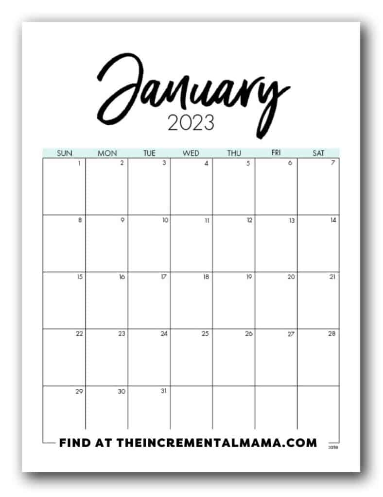 Free Printable 2023 Calendar Pages