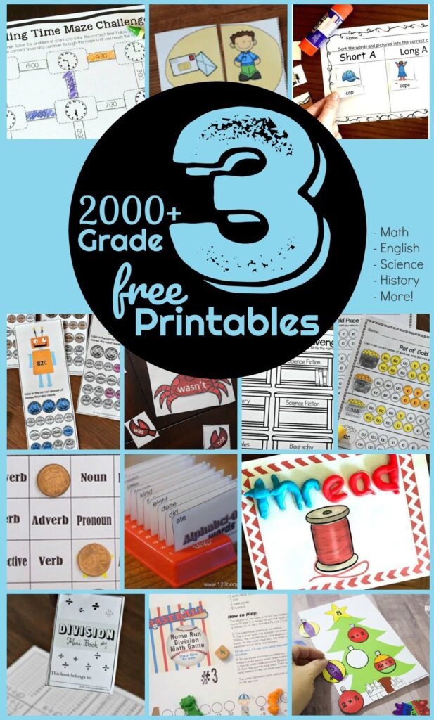  FREE Printable 3rd Grade Worksheets And Games