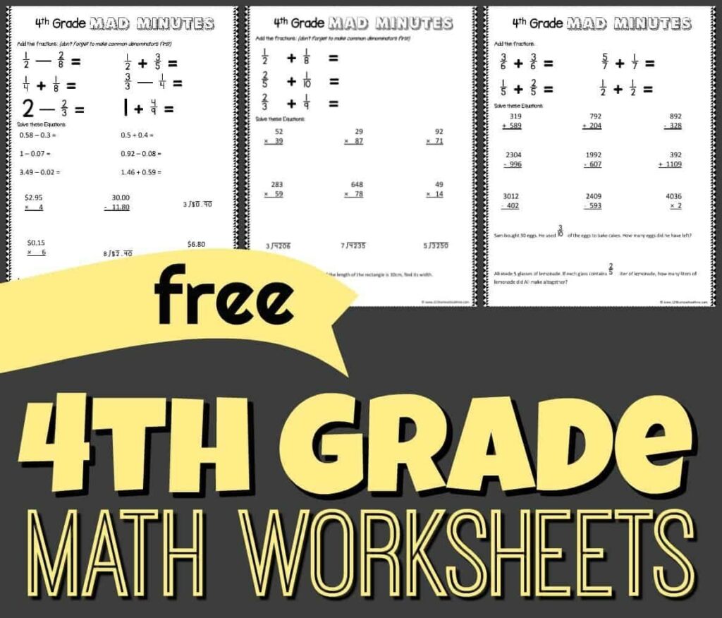 Free Printable Math Coloring Worksheets 4th Grade