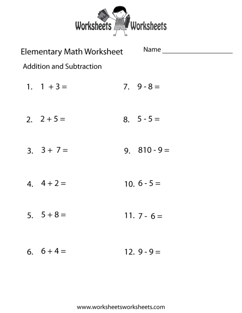 Free Printable Addition And Subtraction Worksheets