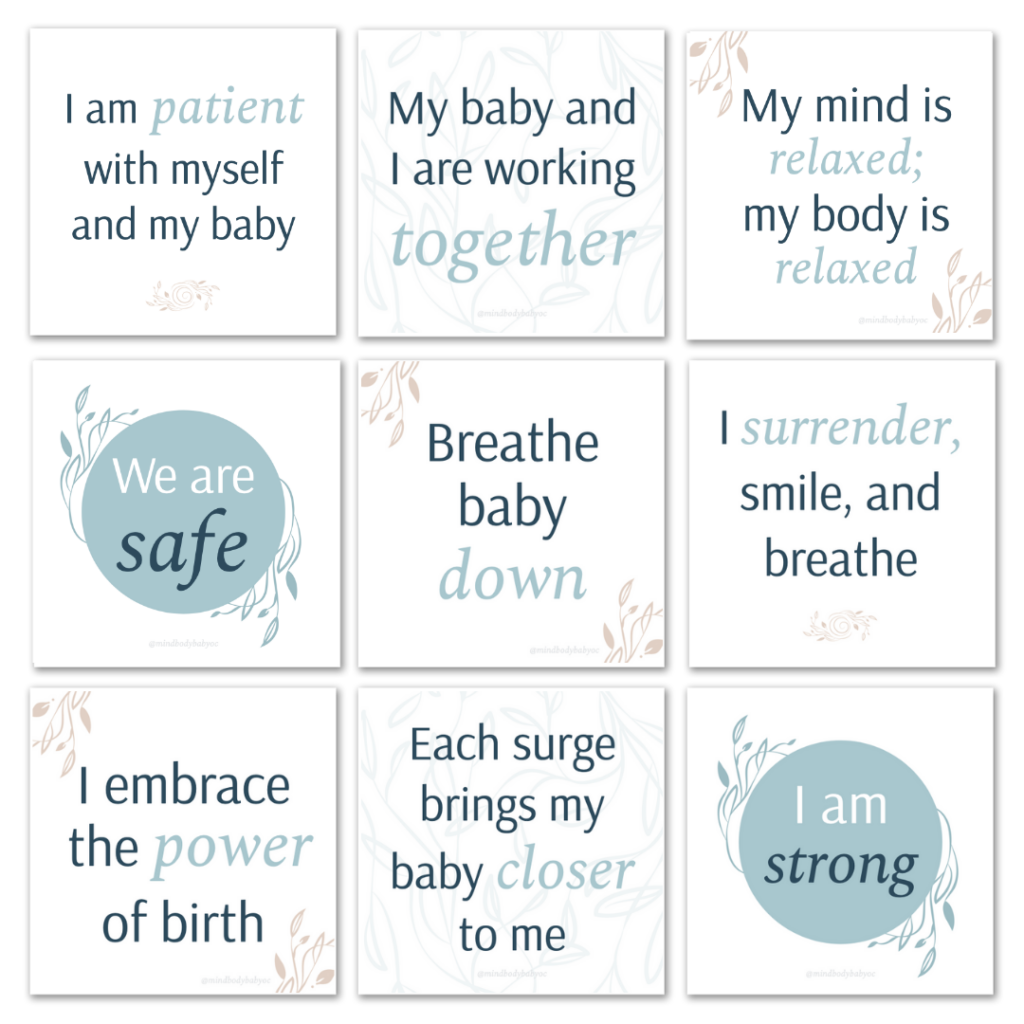 Free Printable Affirmations Mind Body Baby Support Education