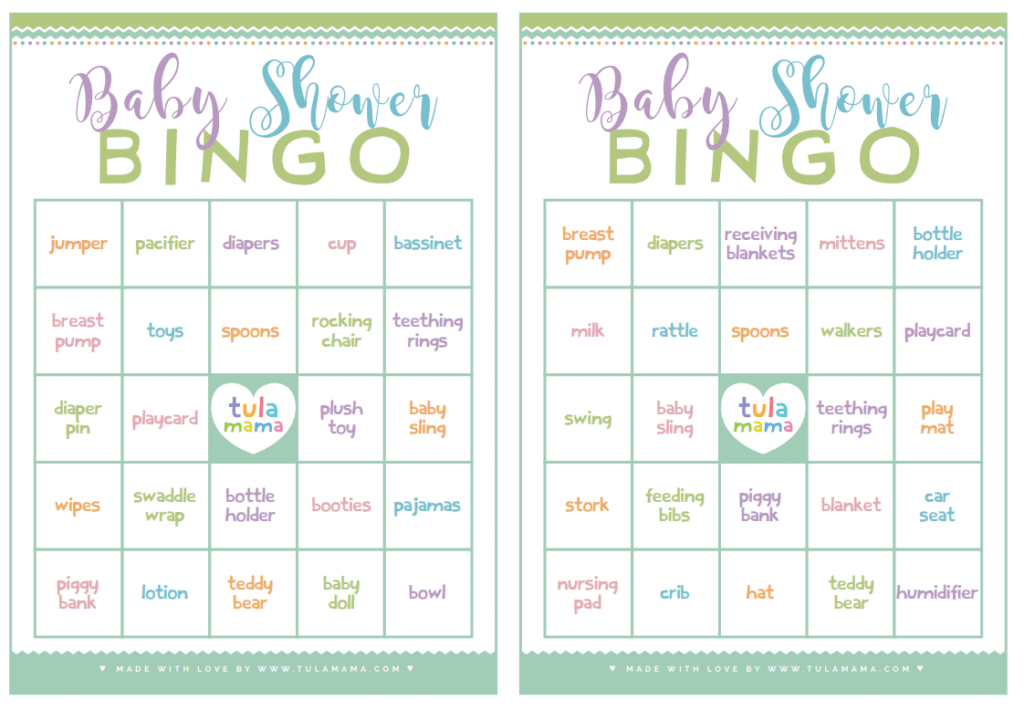 Free Printable Baby Shower Bingo