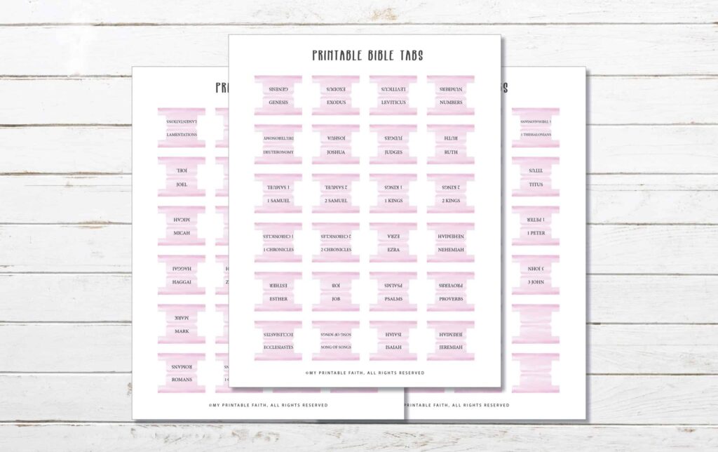 FREE Printable Bible Tabs With Instructions My Printable Faith