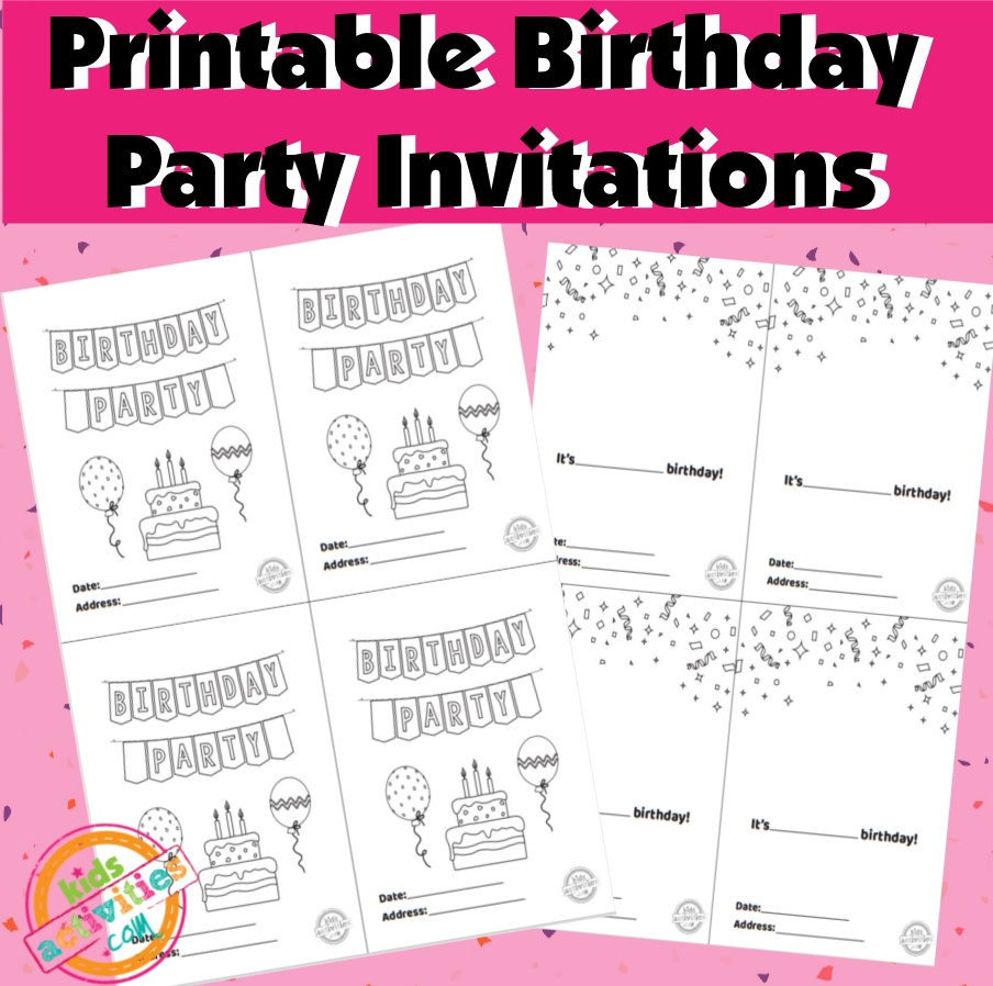 Free Printable Birthday Party Invitations Kids Will Love To Decorate