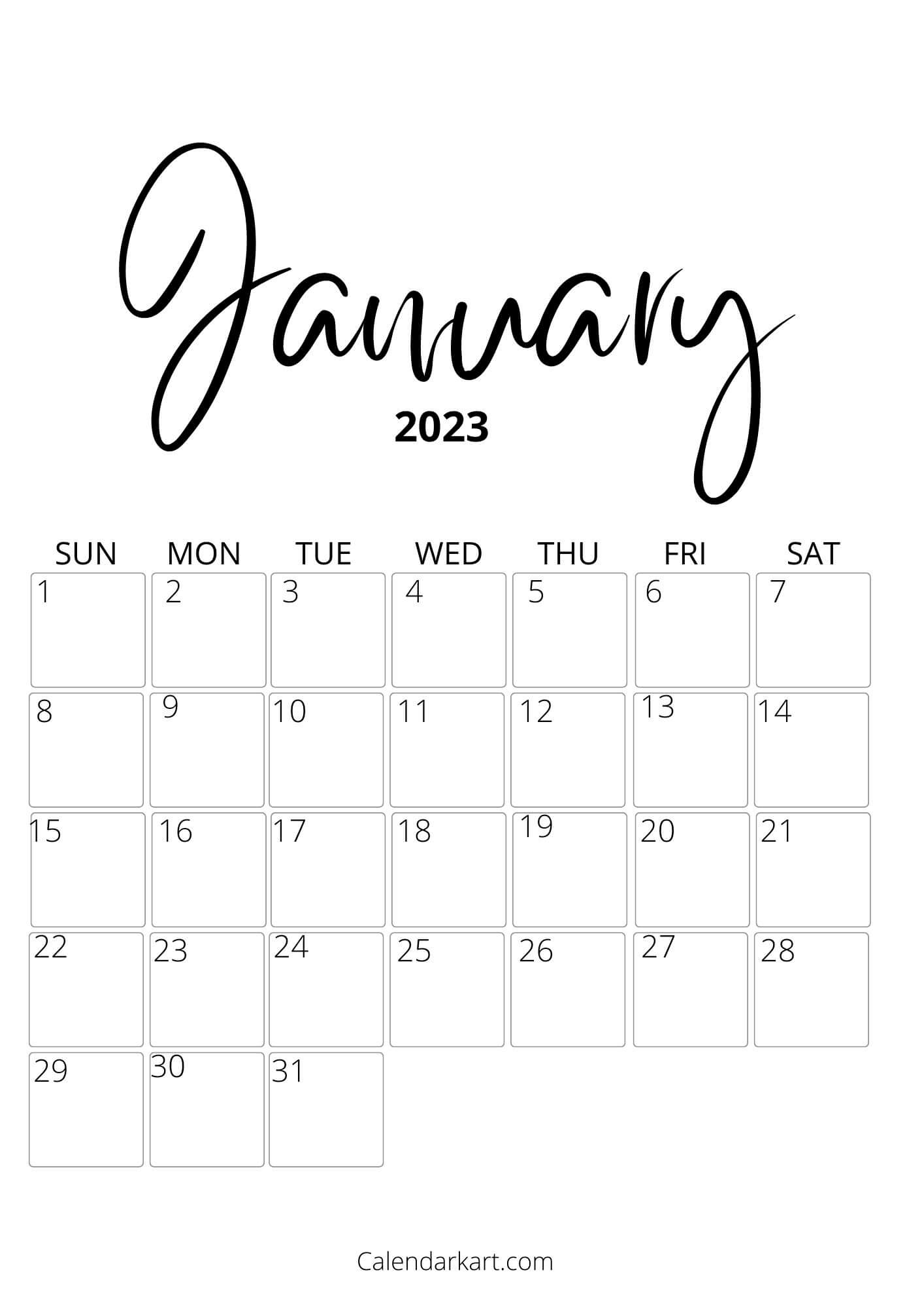 Free Printable Editable Calendar 2023