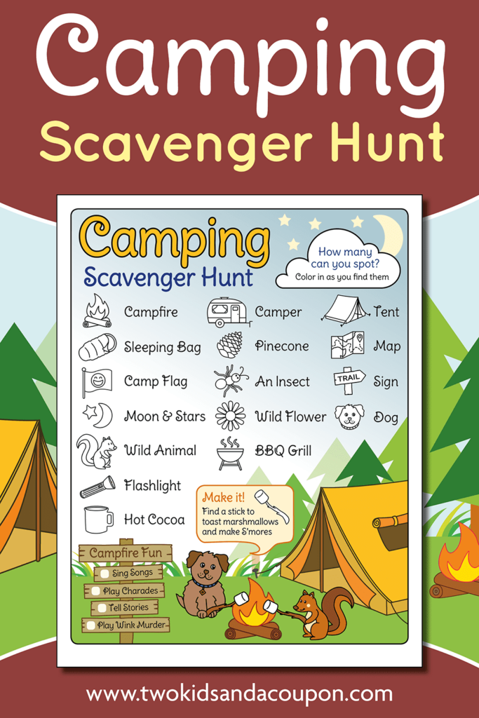 Free Printable Camping Scavenger Hunt For Kids