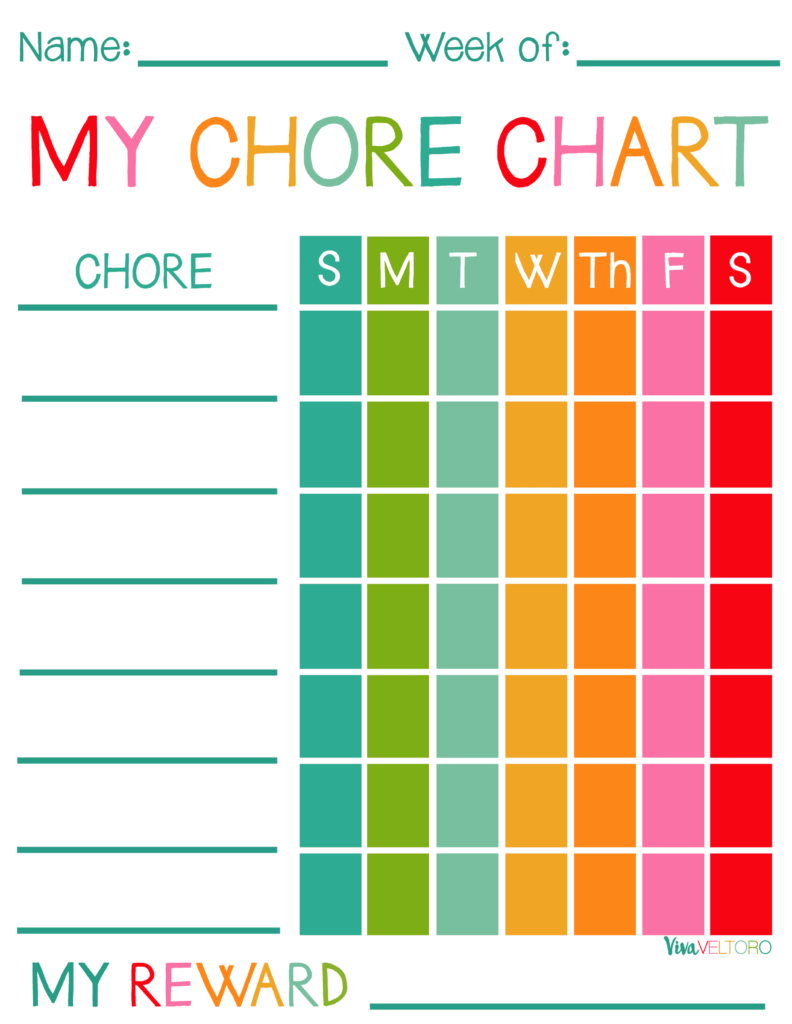 Free Printable Chore Charts With Pictures