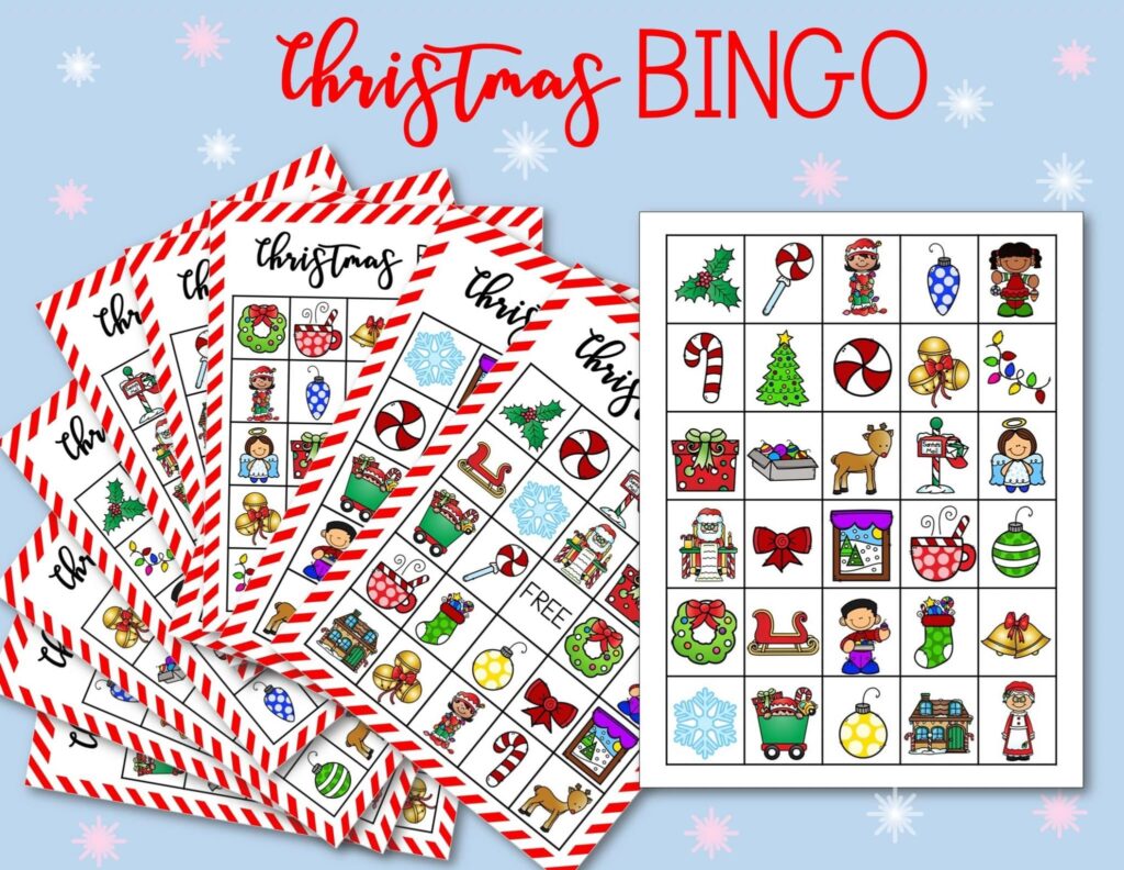 Free Printable Christmas Bingo Cards For Kids Classrooms Happy Homeschool Nest