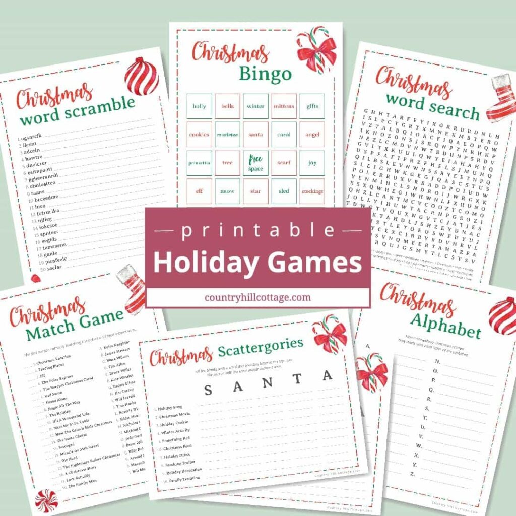 Free Printable Christmas Games For Adults And Older Kids 9 Games 