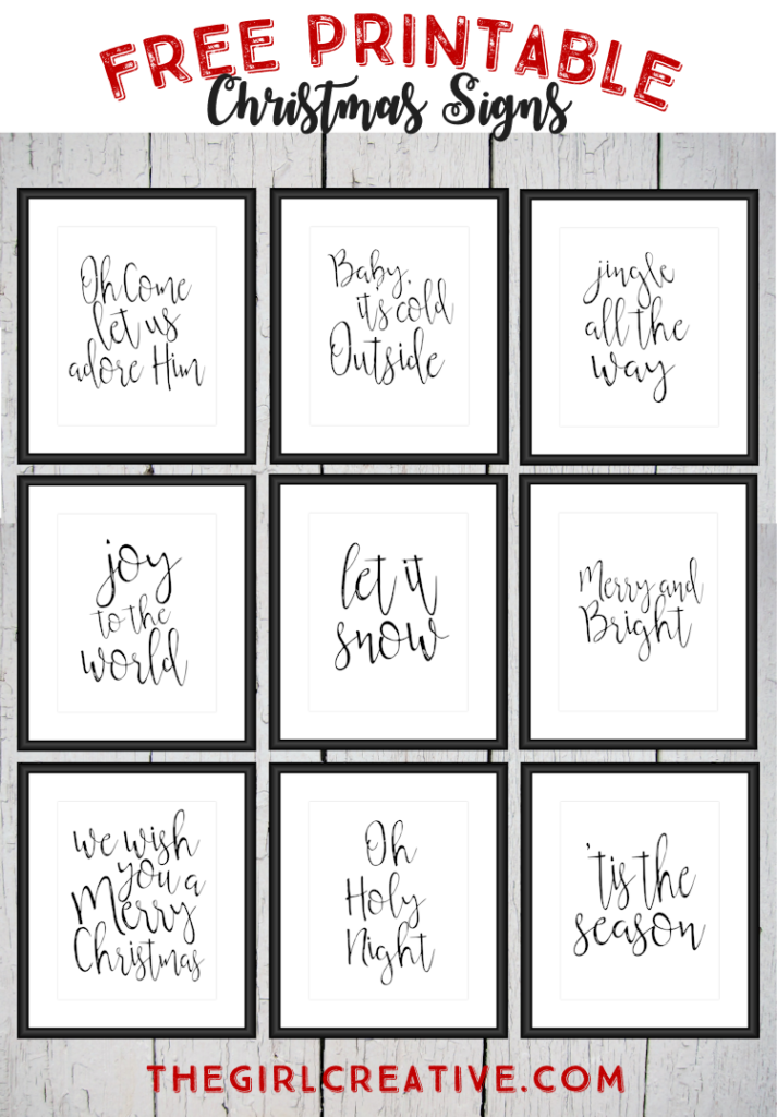 Free Printable Christmas Signs The Girl Creative