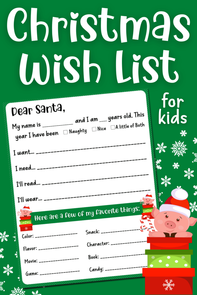 Free Printable Christmas Wish List For Kids
