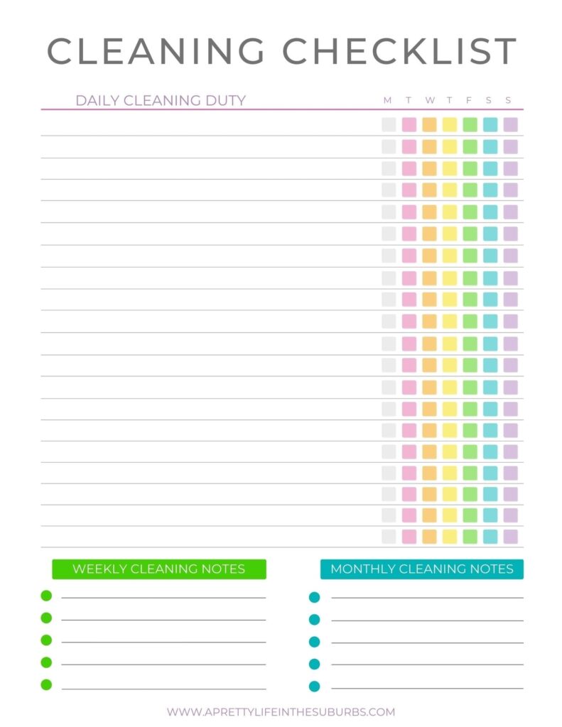Free Printable Cleaning Planner A Pretty Life In The Suburbs