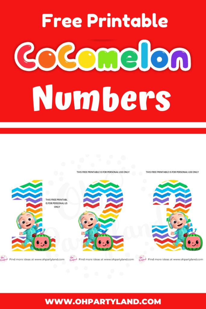 Free Printable Cocomelon Numbers Oh Partyland