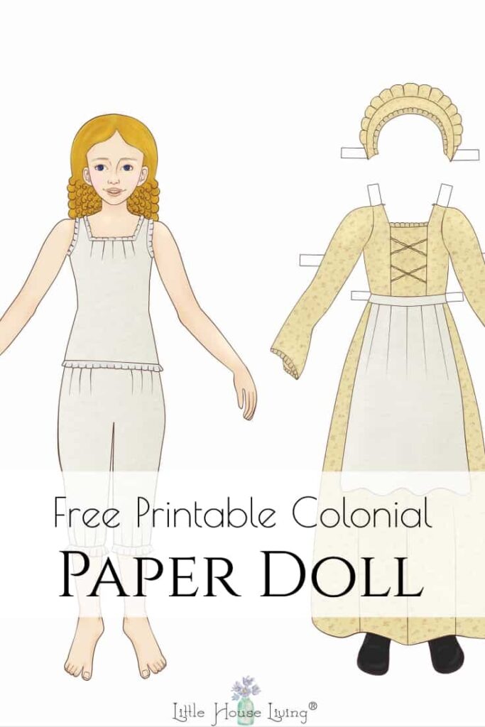 Free Printable Colonial Style Paper Doll Little House Living