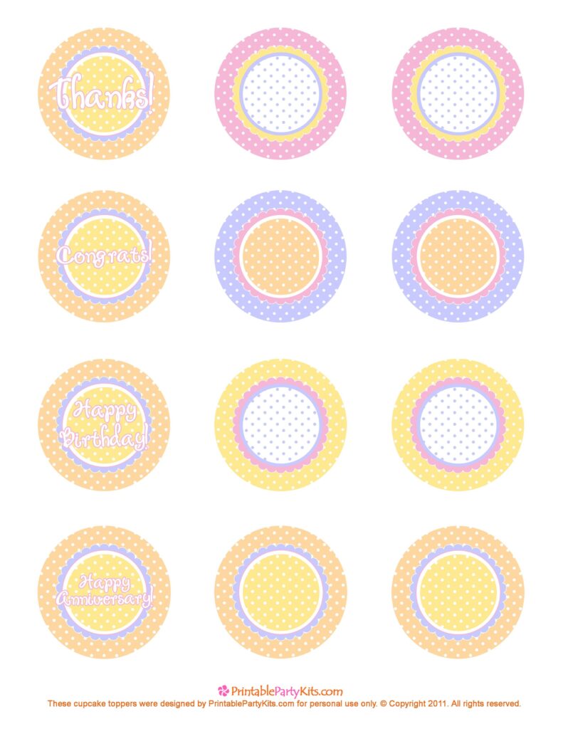Free Printable Cupcake Toppers Cupcake Toppers Template Cupcake Toppers Printable Cupcake Toppers
