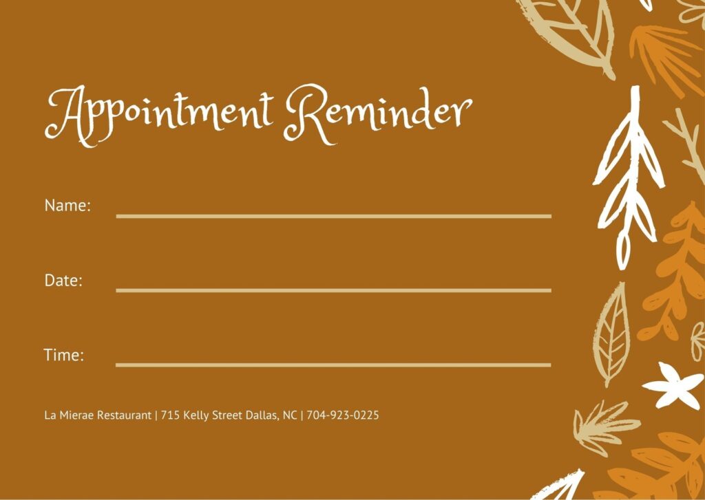 Free Printable Customizable Appointment Card Templates Canva