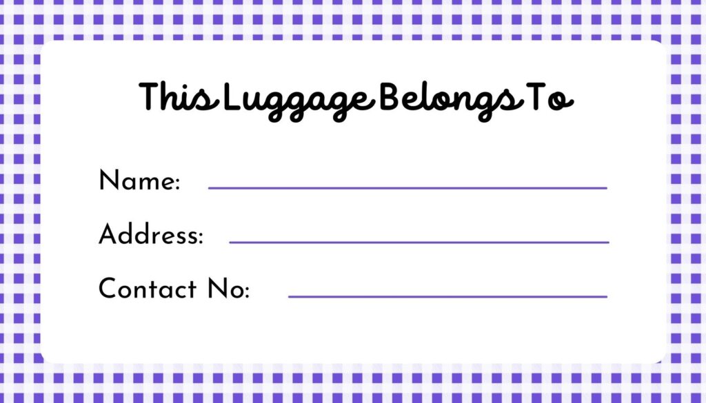 Free Printable Customizable Luggage Tag Templates Canva