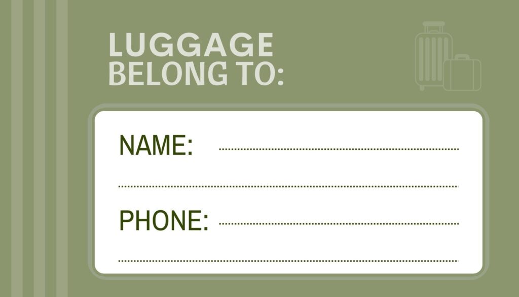 Free Printable Customizable Luggage Tag Templates Canva