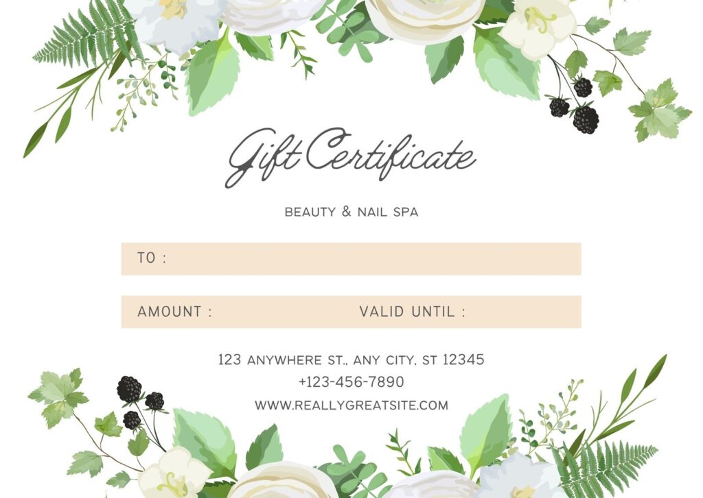 Free Printable Customizable Spa Gift Certificate Templates Canva