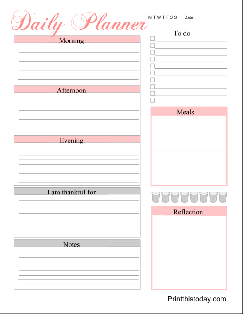 Free Printable Daily Planner Pages