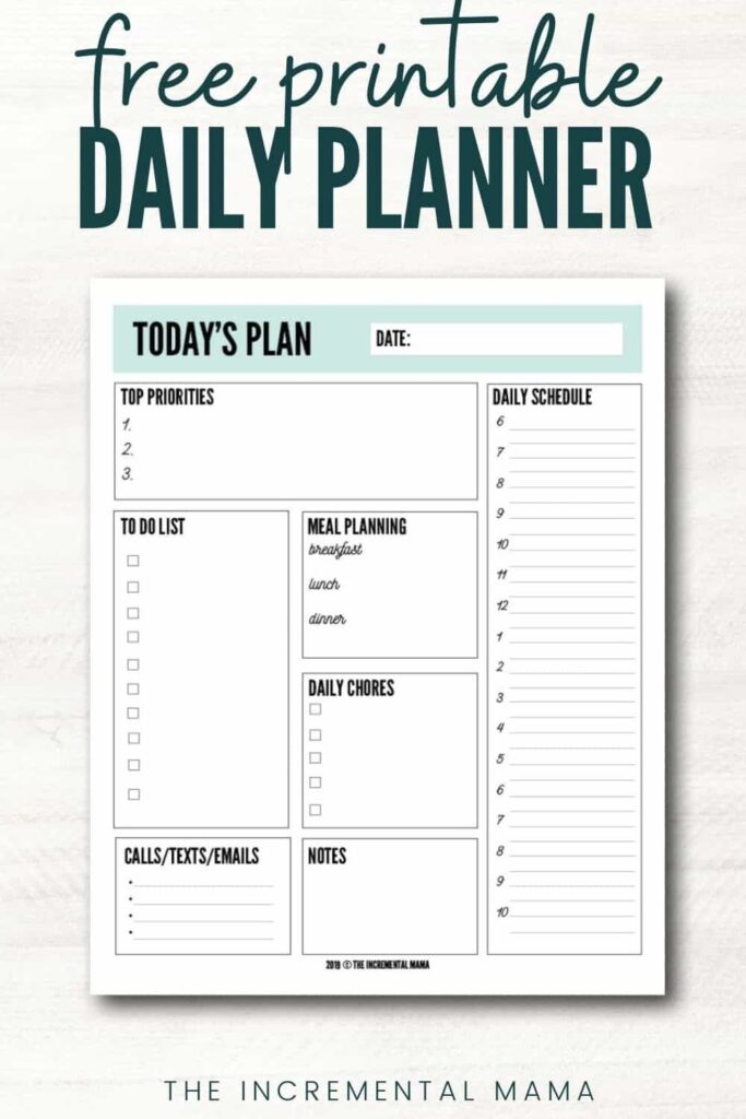 Free Daily Schedule Printable