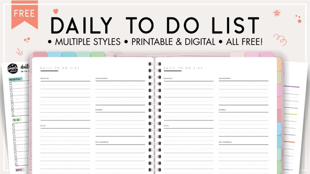Free Printable Daily To Do List Template PDF