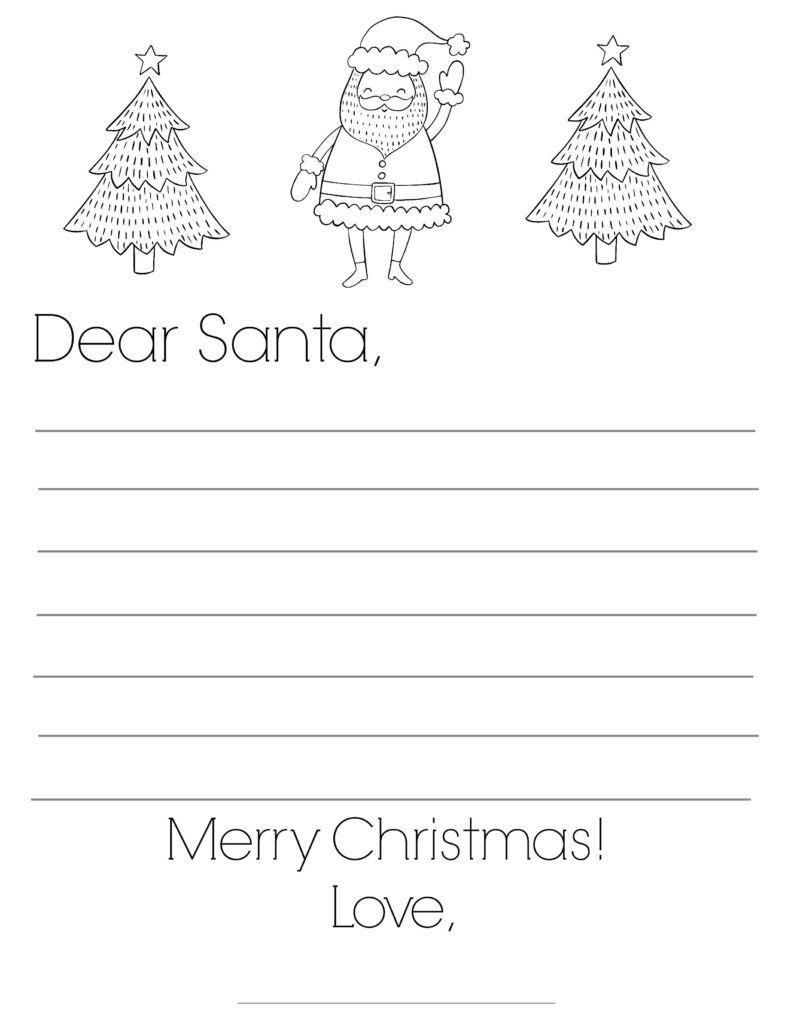 Free Printable Dear Santa Letters For Kids To Enjoy